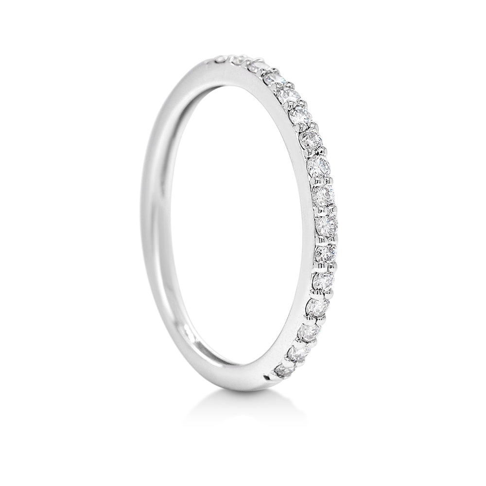 9ct White Gold Lab-Created Claw Set Diamond Wedding Band TDW