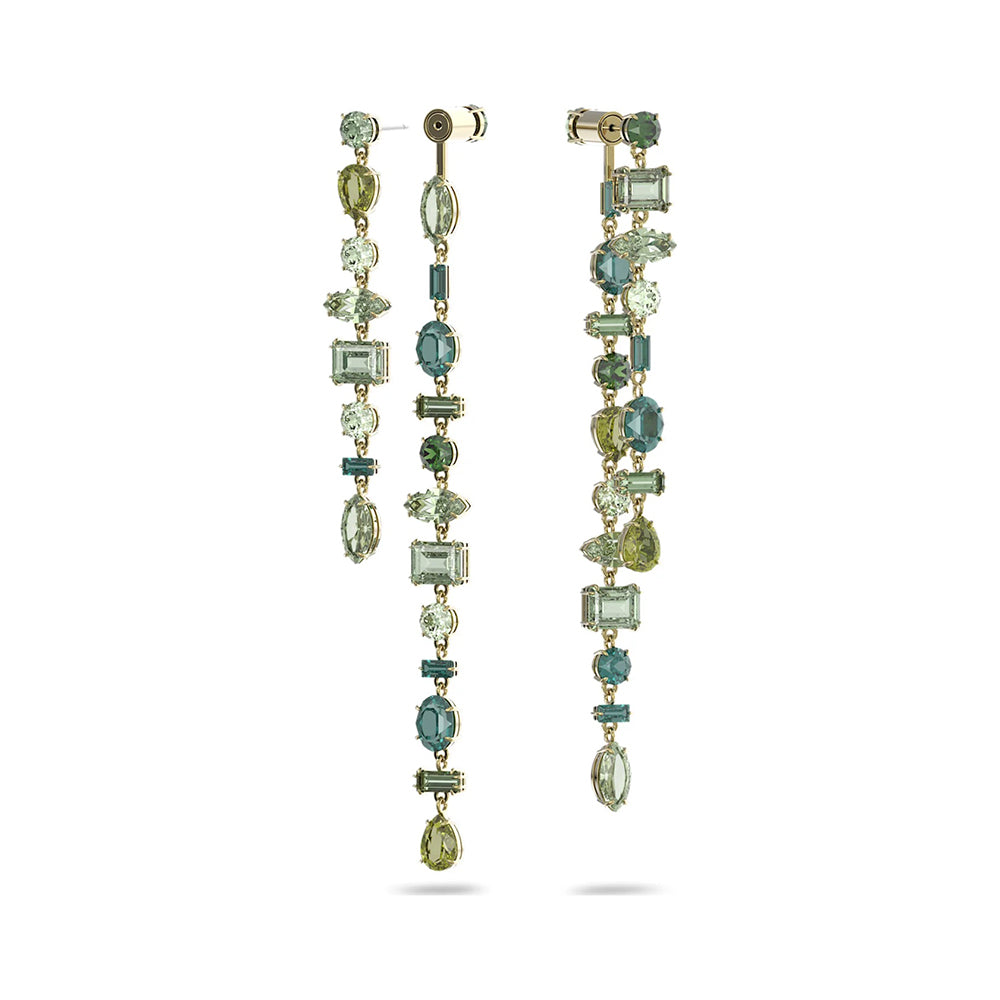 Swarovski 'Gema' Asymmetrical Green Crystal Drop Stud Earrin