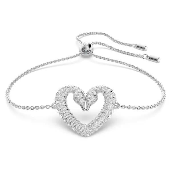 Swarovski 'Una' Swan Heart White Crystal Bracelet 5625534