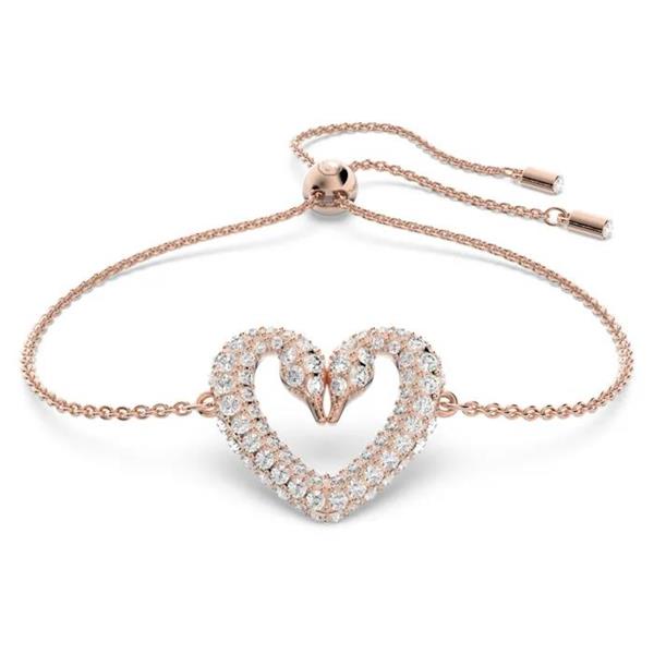 Swarovski 'Una' Swan Heart Rose Tone Crystal Bracelet 562865