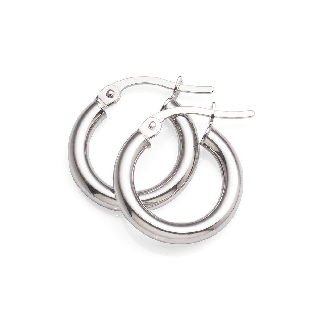 Sterling Silver 10mm Plain Tube Hoops