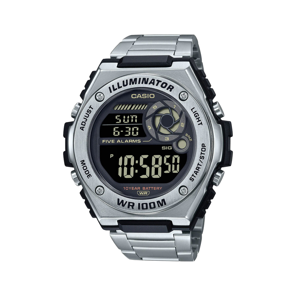 Casio Black & Silver Digital Watch MWD100H-1B