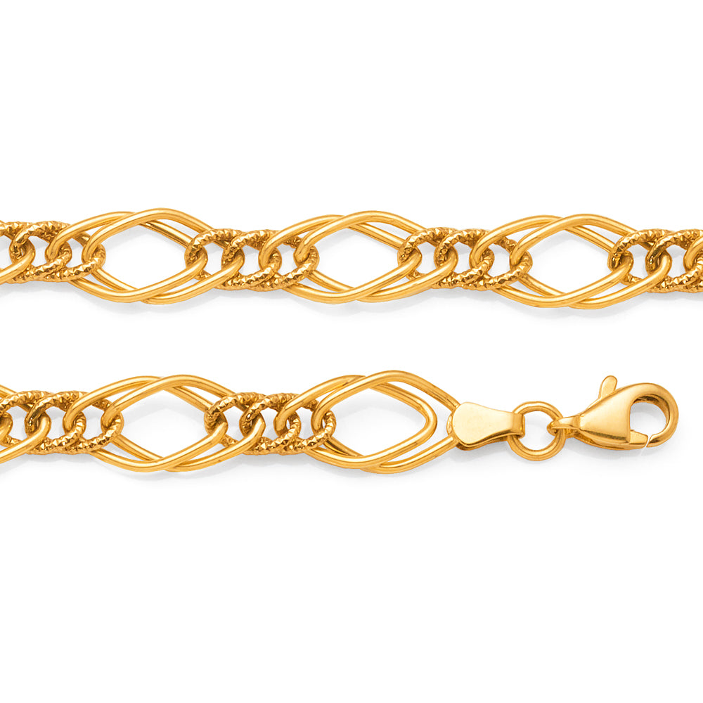 9ct Yellow Gold Open Large Open Curb Link 20cm Bracelet