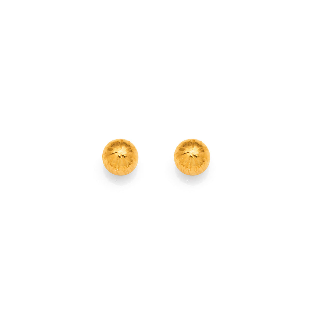 9ct Gold Diamond-Cut 5mm Ball Studs