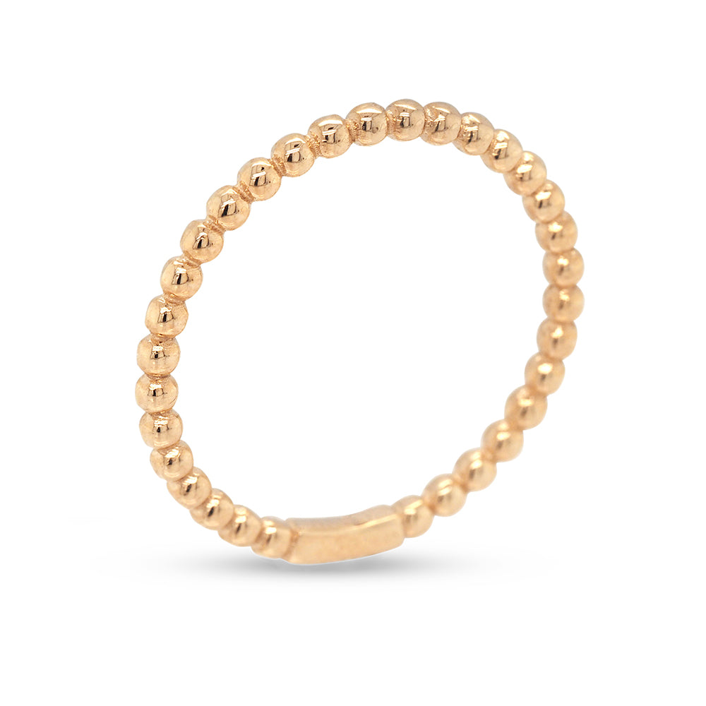 Von Treskow Luxe 9ct Yellow Gold Bead Ring 9CR001
