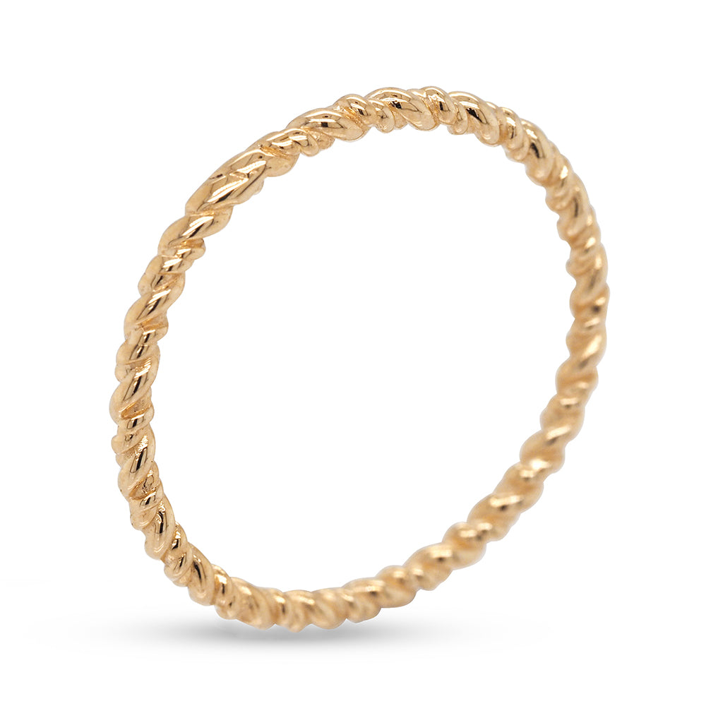 Von Treskow Luxe 9ct Yellow Gold Twist Ring 9CR002