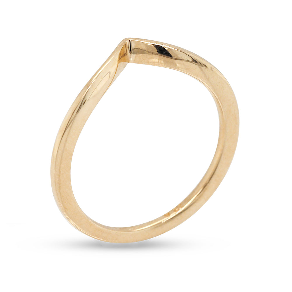 Von Treskow Luxe 9ct Yellow Gold Wishbone Ring 9CR003