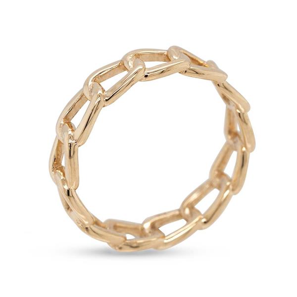 Von Treskow Luxe 9ct Yellow Gold Rigid Chain Ring 9CR006