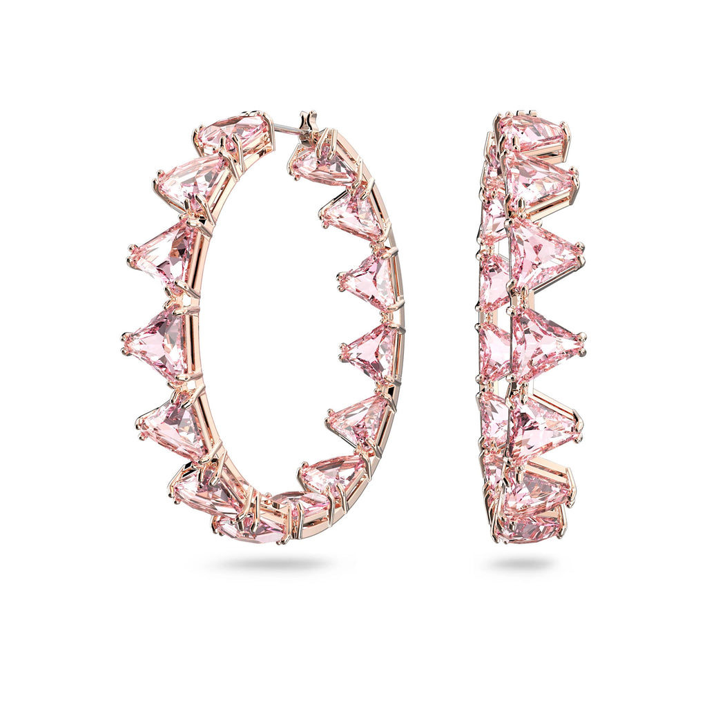 Swarovski 'Ortyx' Pink Crystal Tri-Cut Hoops 5614931