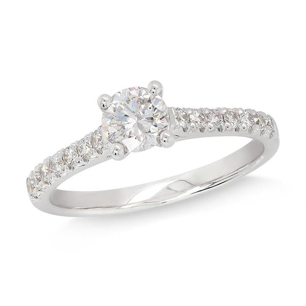 9ct White Gold Brilliant Cut Diamond Engagement Ring TDW: 0.
