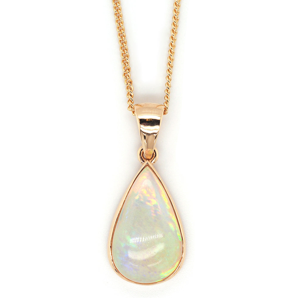 Von Treskow Luxe 9ct Yellow Gold 5ct Pear Shaped Opal Pendan