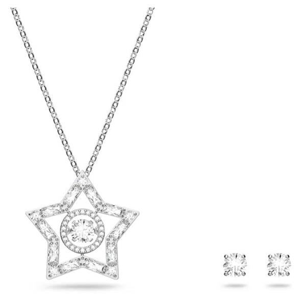 Swarovski 'Stella' White Crystal Star Pendant & Stud Set 562