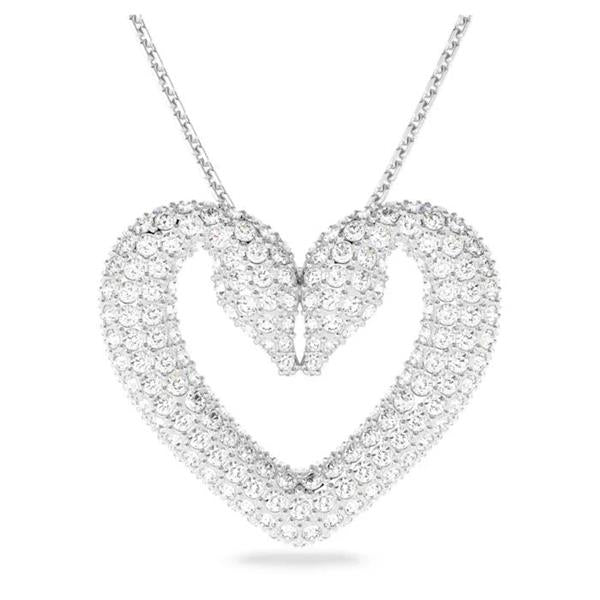 Swarovski 'Una' Swan Heart White Crystal Pendant 5626176