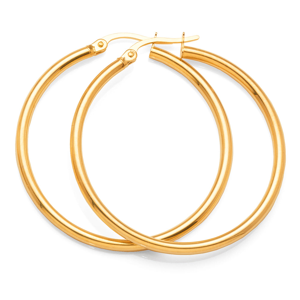 9ct Gold 30mm Hoop Earrings