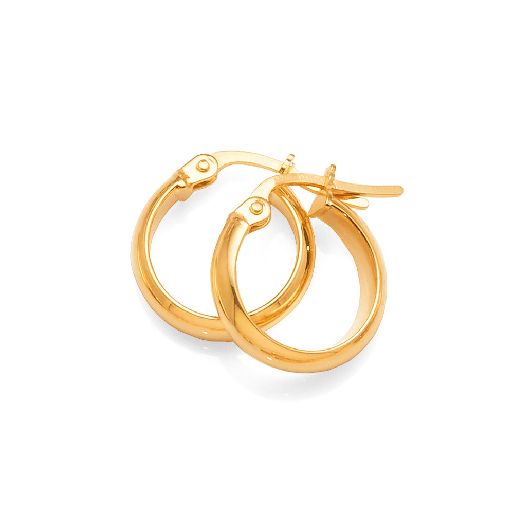 9ct Yellow Gold 10mm Hoop Earrings