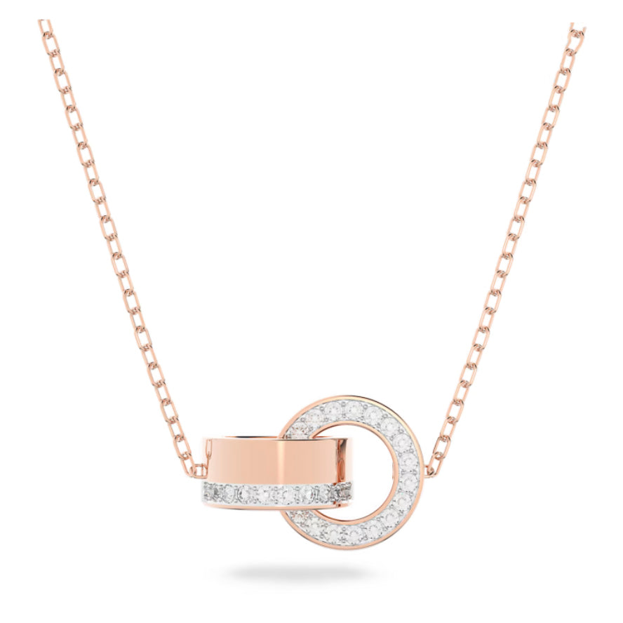 Swarovski 'Hollow' Intertwined Circle Rose Crystal Necklet 5