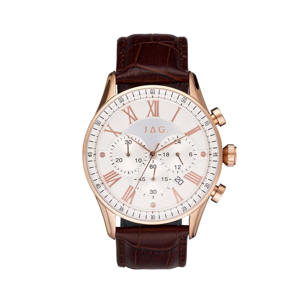 Jag 'Lachlan' Chronograph Brown Leather Watch J2514