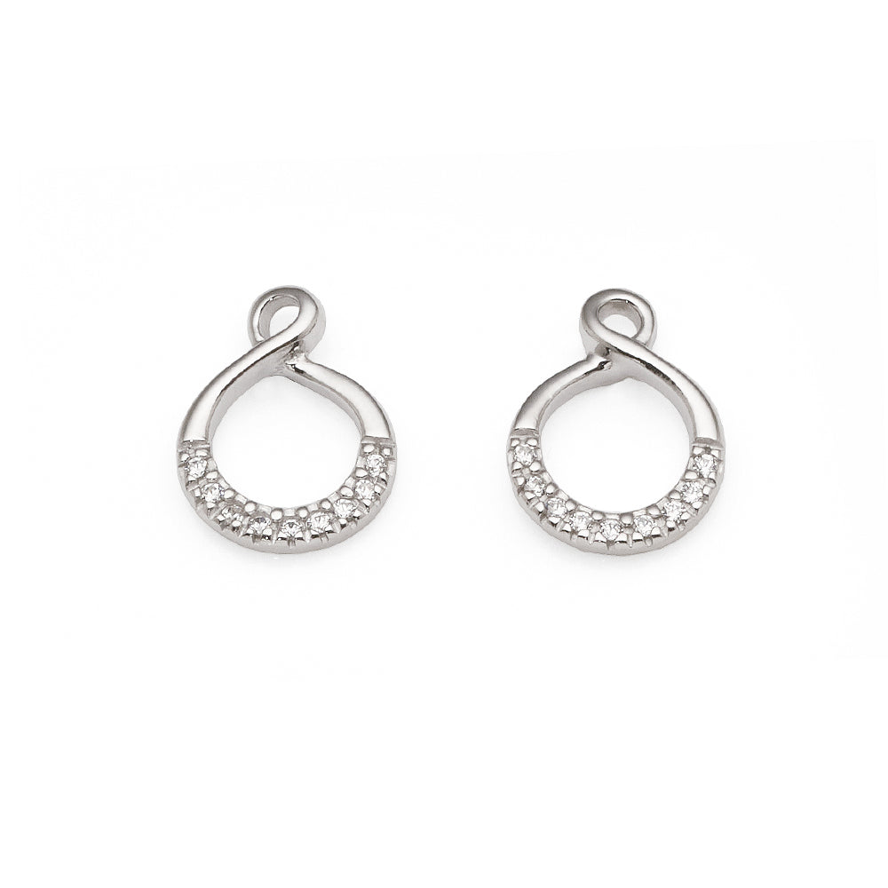 Sterling Silver Cubic Zirconia Infinity Stud Earrings