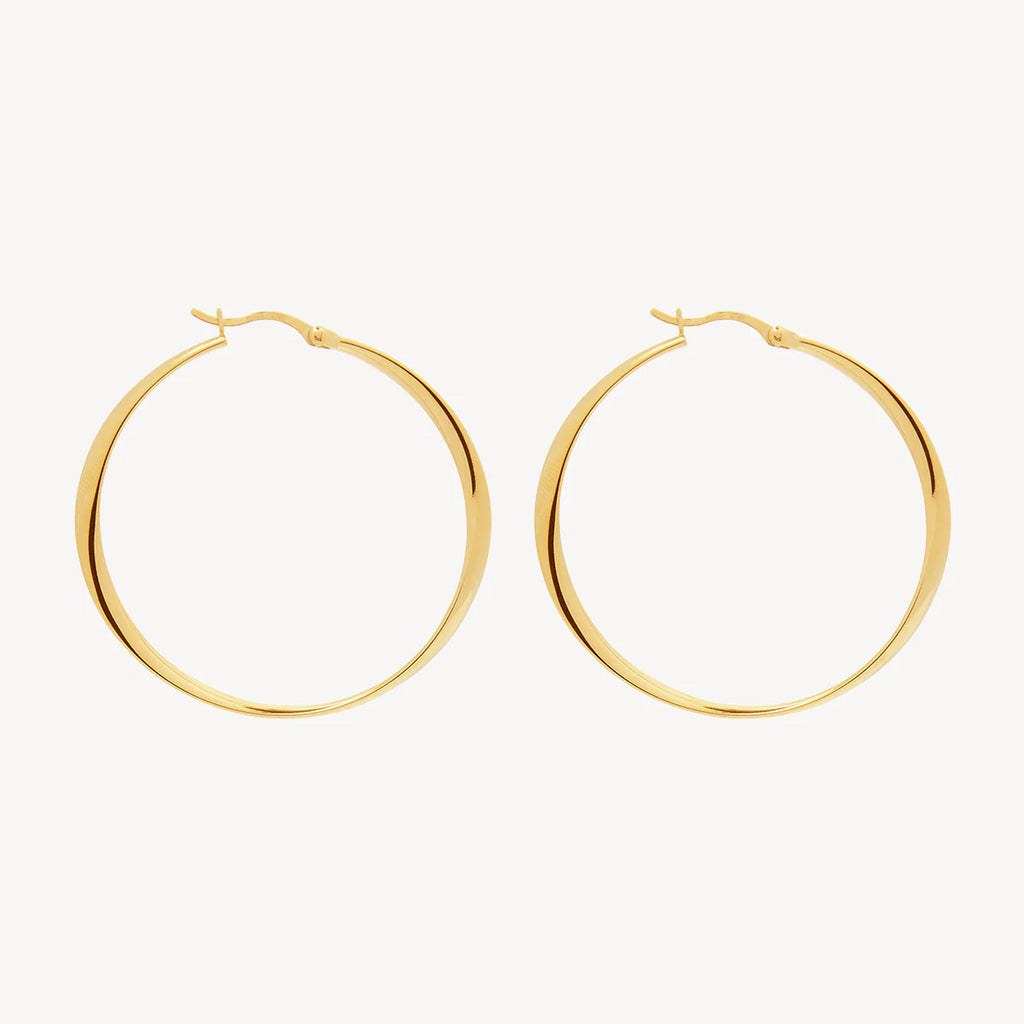 Najo 'Vespa' Sterling Silver Gold Tone Hoop Earrings E6610