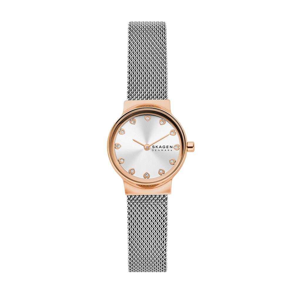 Skagen 'Freja Lille' 2-Tone Stainless Steel Mesh Strap Watch