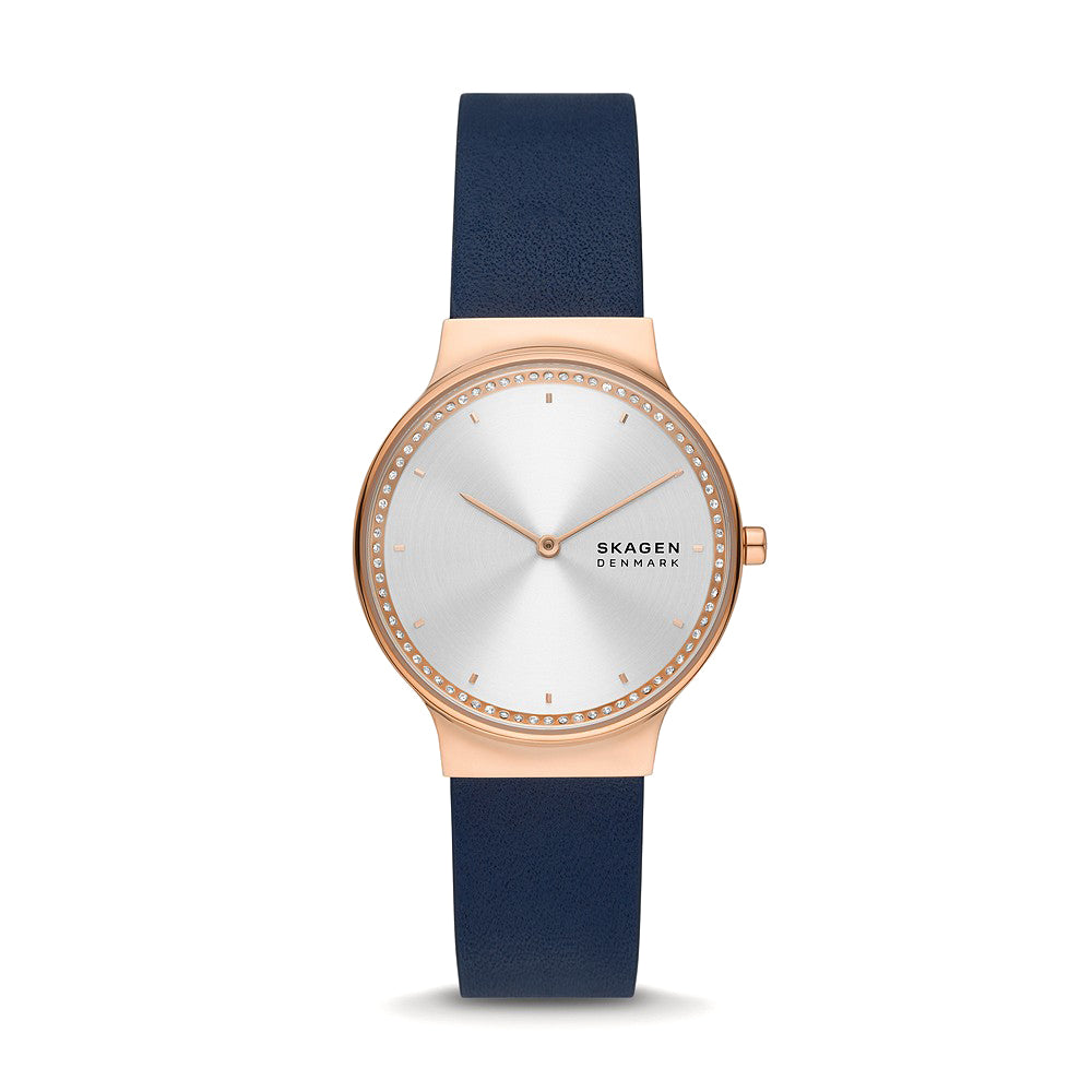 Skagen 'Freja' Pro-Planet Ocean Blue Leather Watch SKW3026