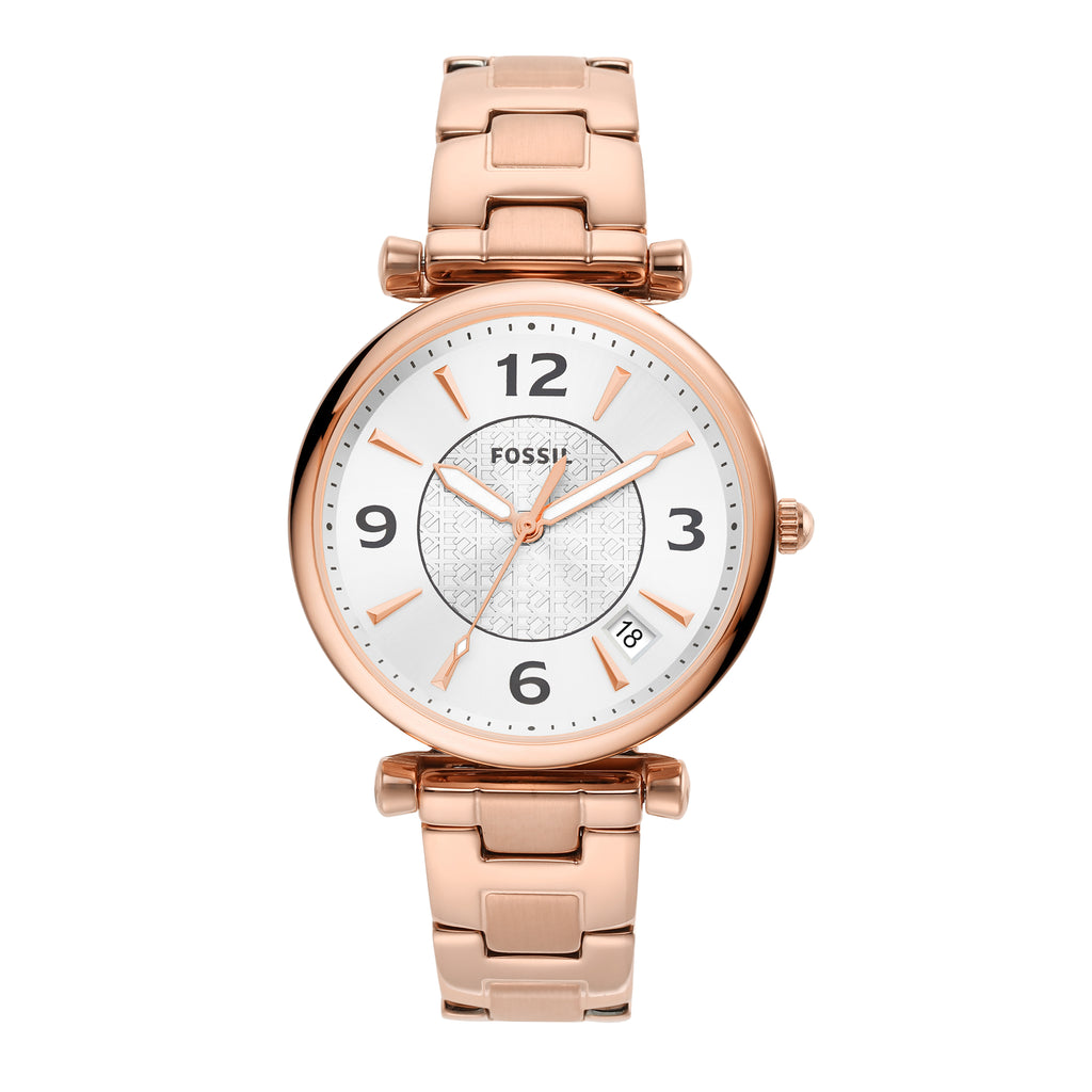 Fossil 'Carlie' Rose Gold Tone Stainless Steel Watch ES5158