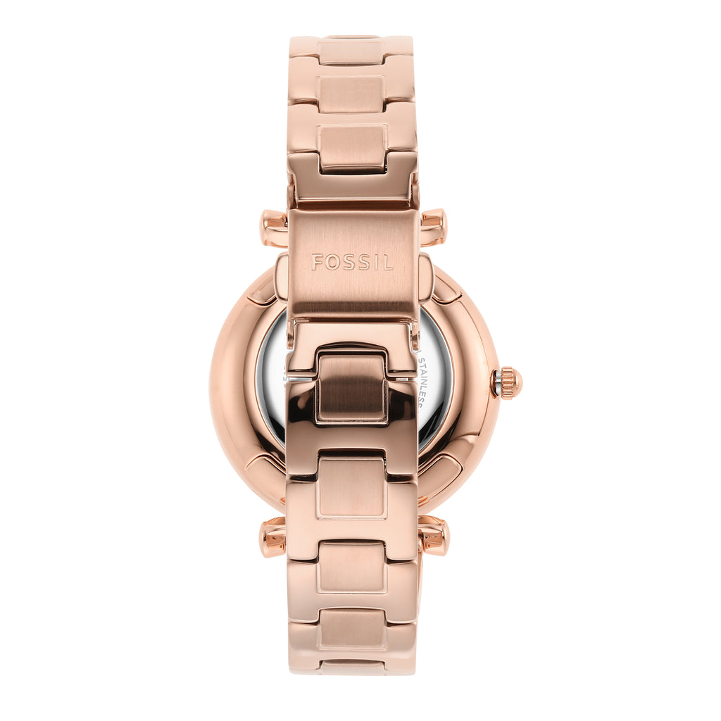 Fossil 'Carlie' Rose Gold Tone Stainless Steel Watch ES5158