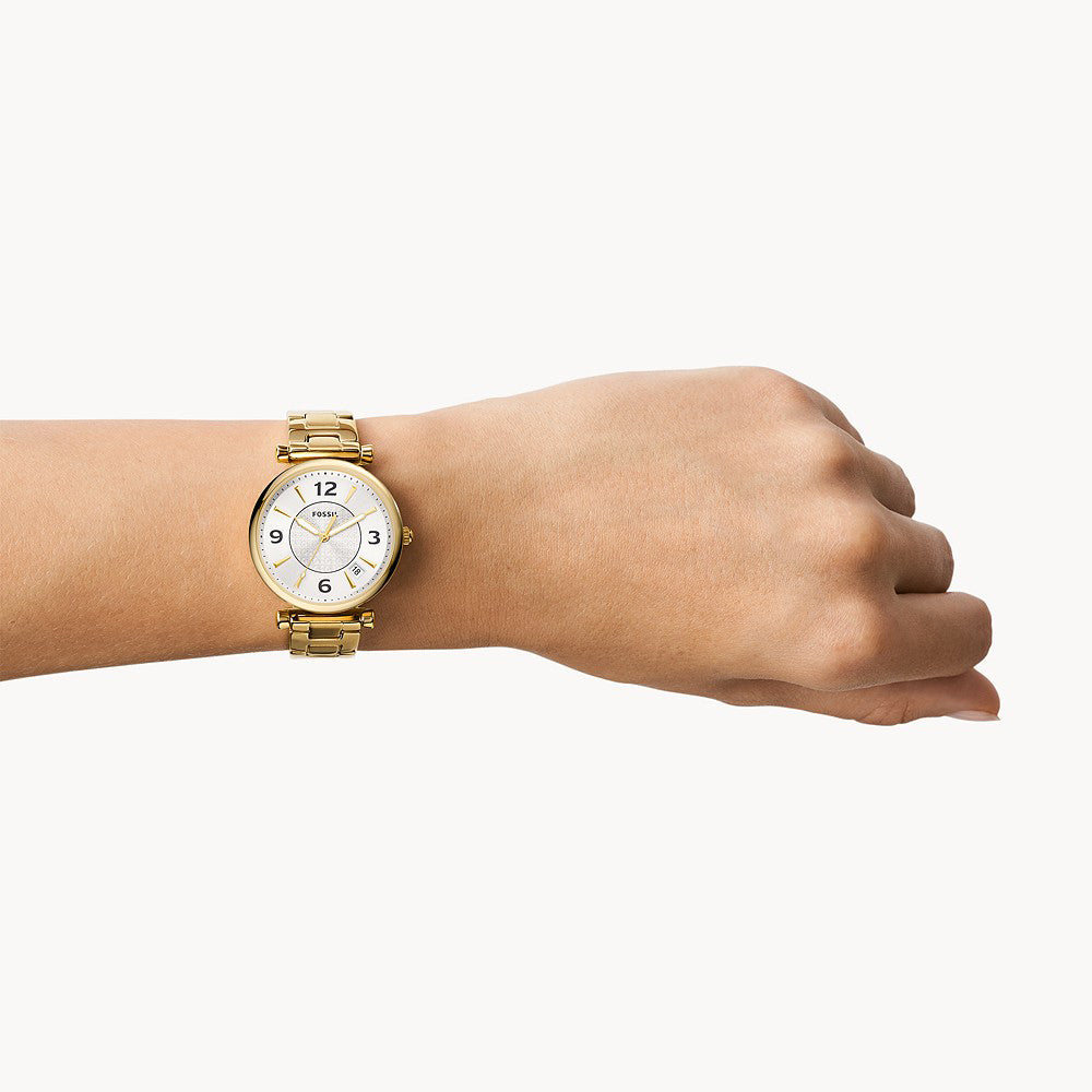 Fossil 'Carlie' Gold Tone Stainless Steel Watch ES5159