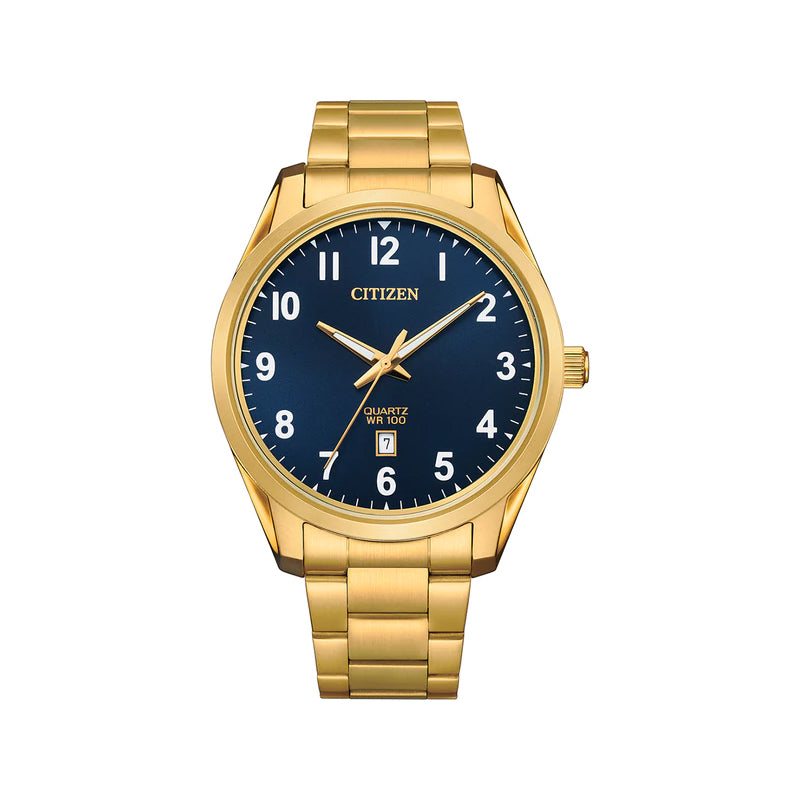 Citizen Gold Tone Stainless Steel Midnight Blue Dial Watch B