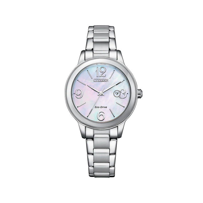 Citizen Eco-Drive Stainless Steel Mother Of Pearl Watch EW26