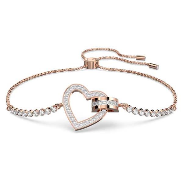 Swarovski 'Lovely' Heart Rose Tone Crystal Adjustable Bracel