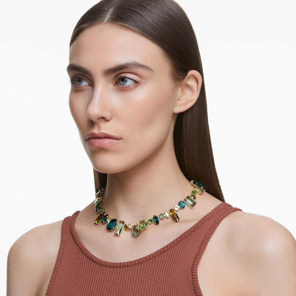 Swarovski 'Gema' Green Crystal Gold Plated Necklet 5613735