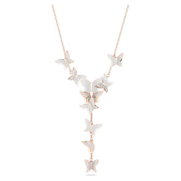 Swarovski 'Lilia' Y Butterfly Rose Tone Necklet 5636419