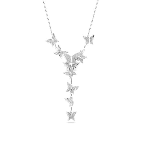 Swarovski 'Lilia' Y Butterfly White Crystal Necklet 5636415