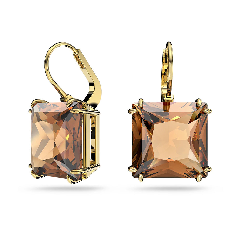 Swarovski 'Millenia' Brown Square Drop Hook Earrings 5619494