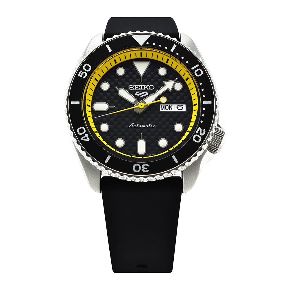 Seiko 5 Supercars Special Edition Yellow Automatic Watch SRP