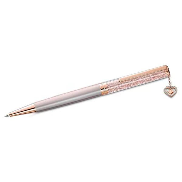 Swarovski Crystalline Rose Tone Love Heart Charm Ballpoint P