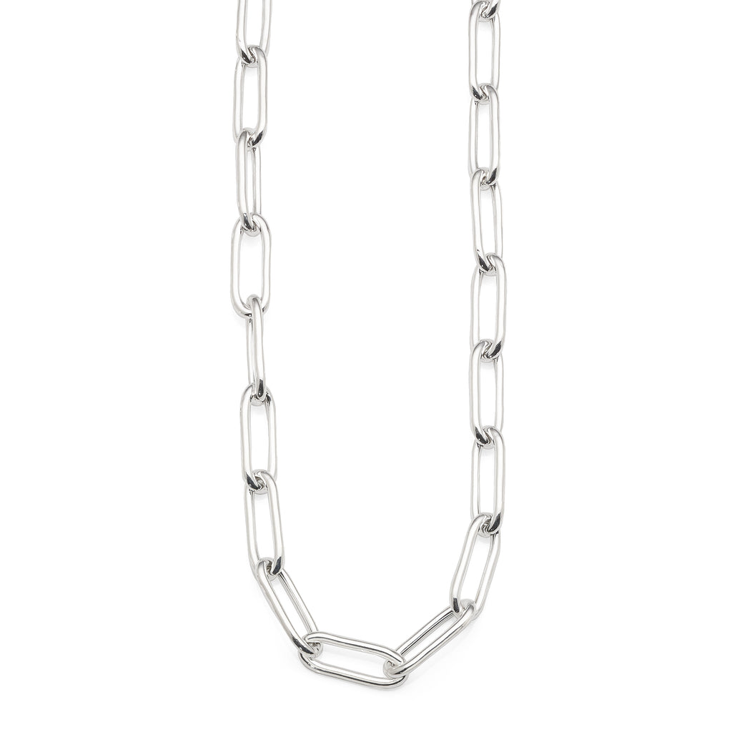 Sterling silver 45cm Hollow 15x5mm Paperclip Chain