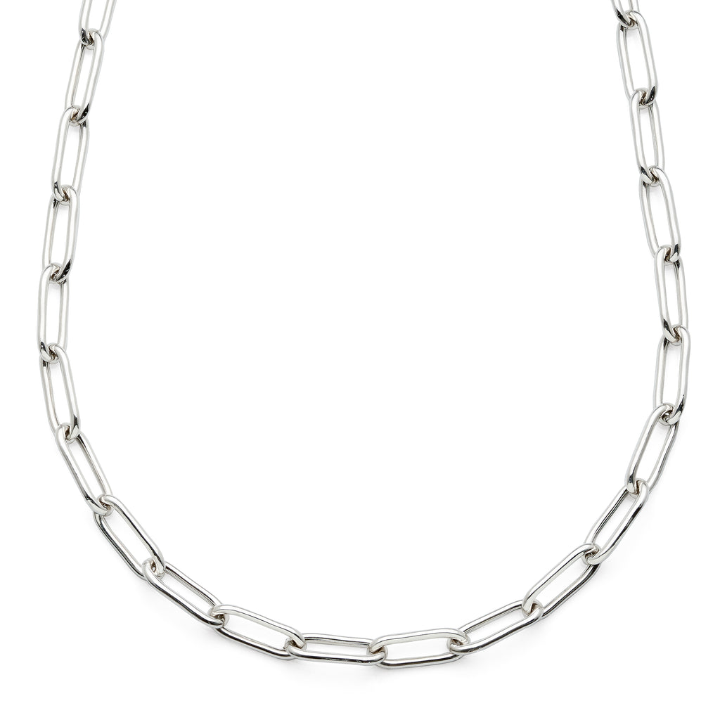 Sterling silver 45cm Hollow 15x5mm Paperclip Chain