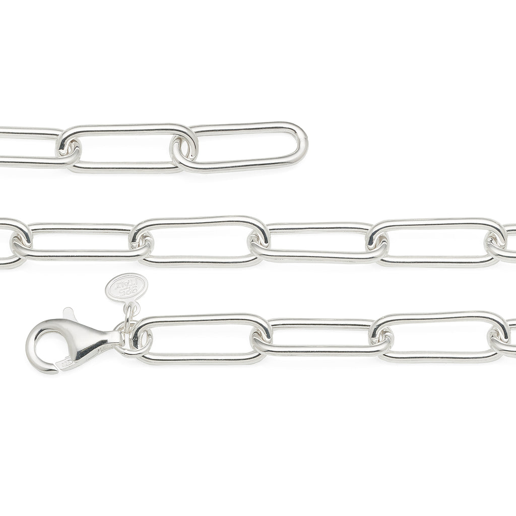 Sterling Silver 23x7mm Paperclip 20cm Bracelet