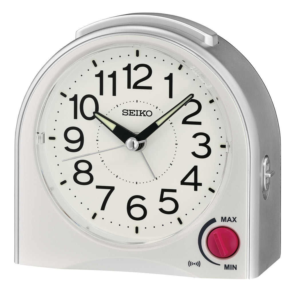 Seiko Silver Arch Bedside Alarm Clock QHE192-S