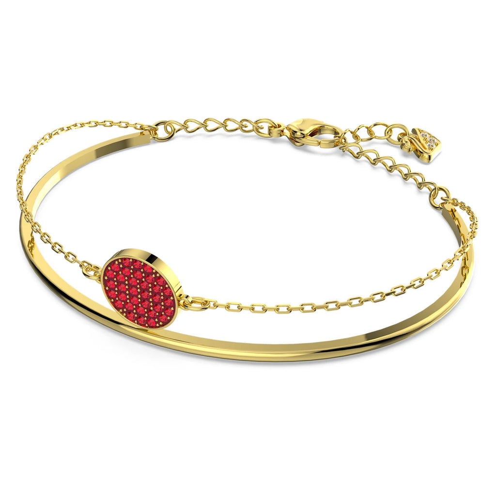 Swarovski 'Ginger' Red Crystal Gold Tone Double Bangle 56429