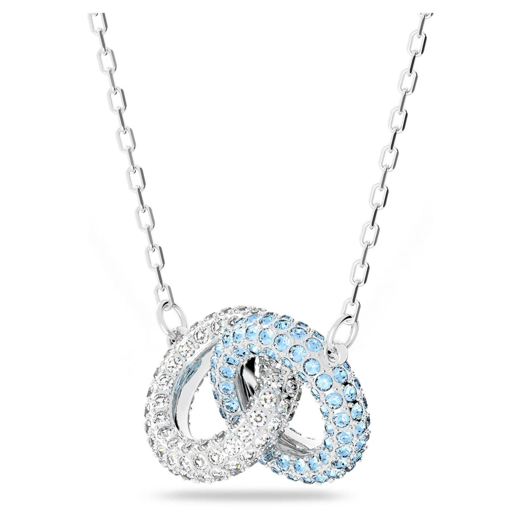 Swarovski 'Stone' Blue Crystal Interlocking Circle Pendant 5