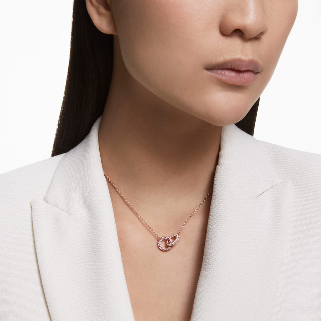 Swarovski 'Stone' Double Interlocking Circle Crystal Necklet