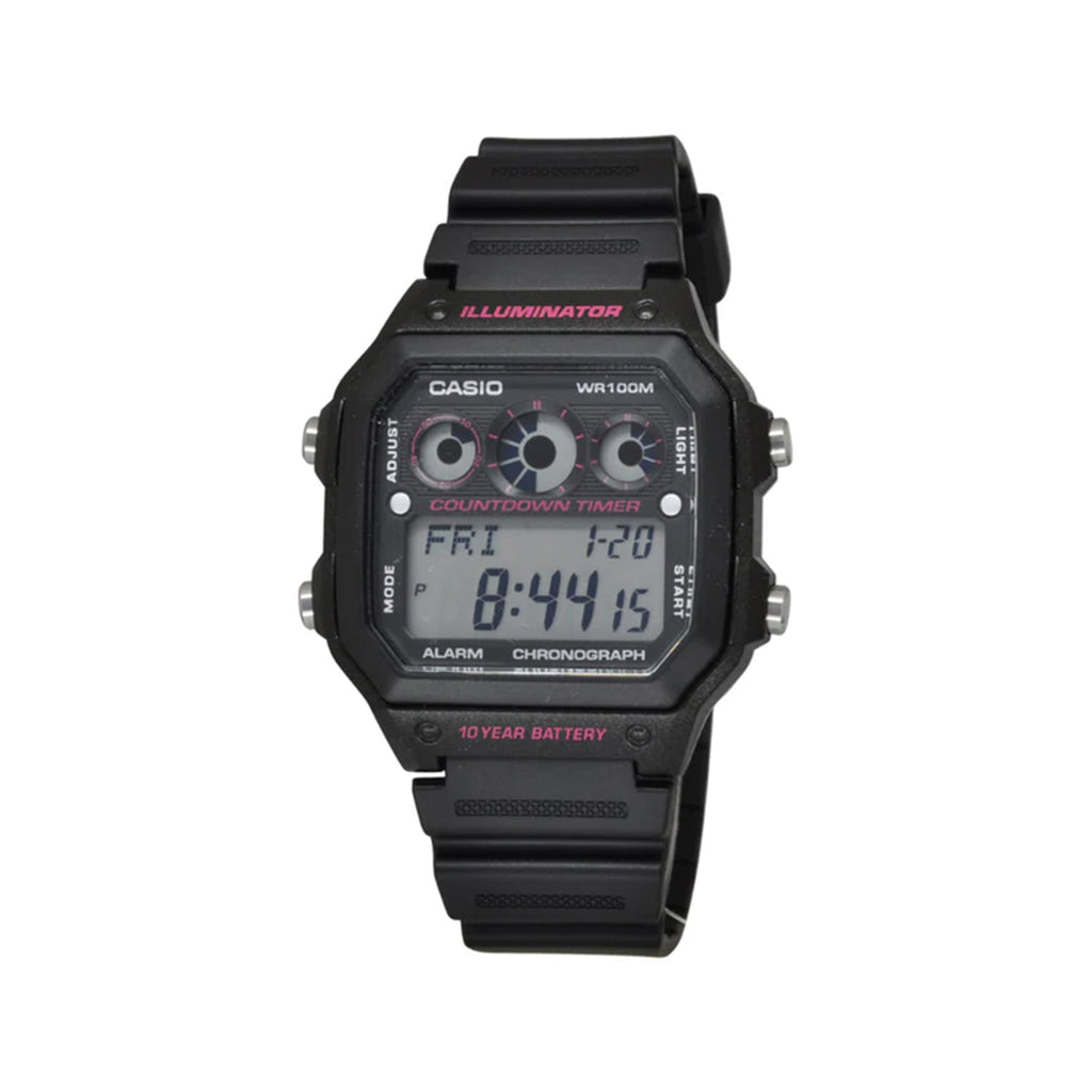 Casio Illuminator Black Resin Digital Watch AE1300WH-1A2