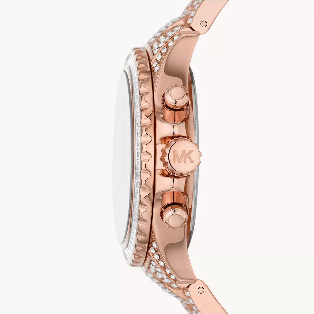 Michael Kors 'Everest' Chronograph Rose Tone Crystal Watch M