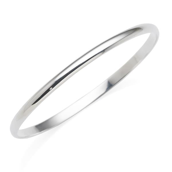 Sterling Silver Hollow Half Round 65mm Bangle