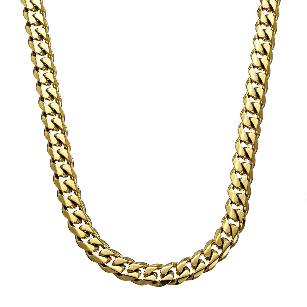 Blaze Gold Tone Stainless Steel Flat Curb Chain