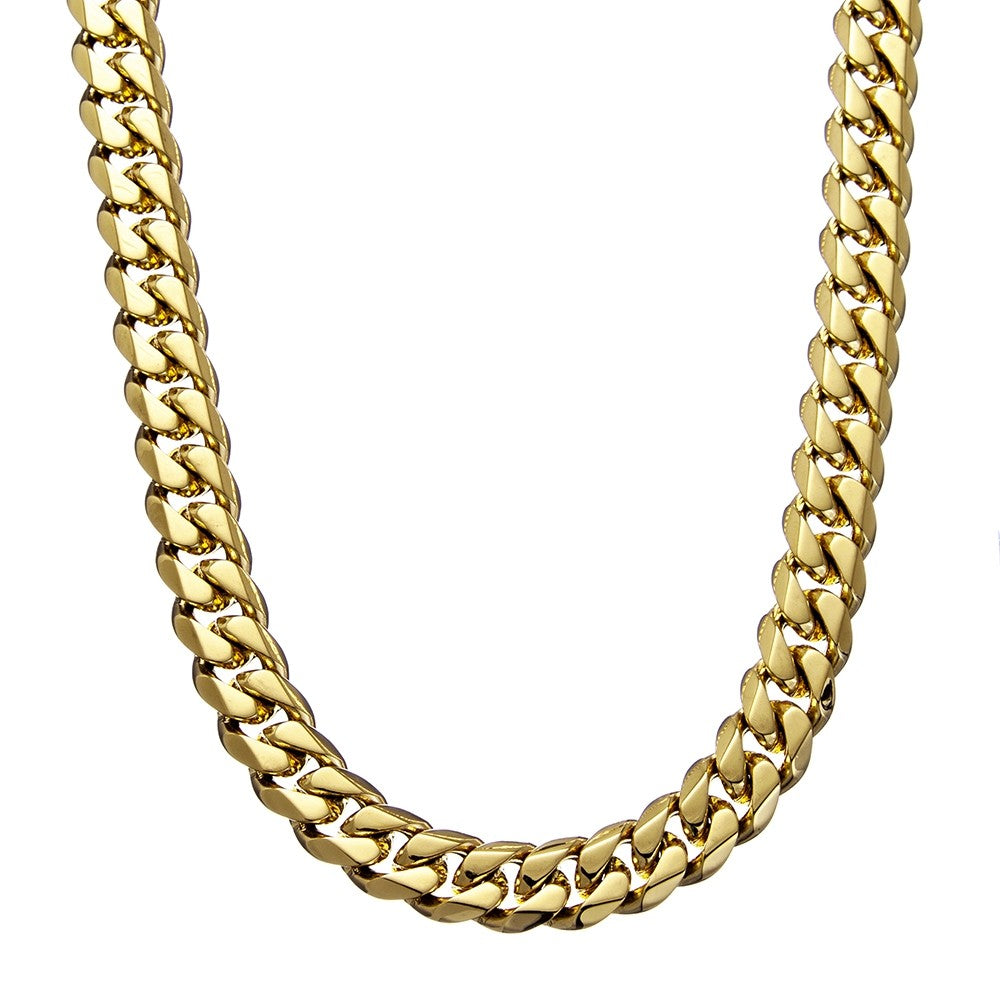 Blaze Gold Tone Stainless Steel Flat Curb Chain