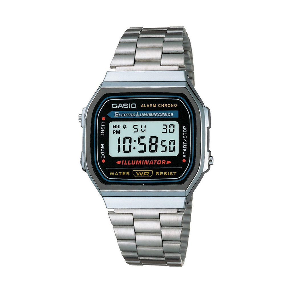Casio Vintage Stainless Steel Digital Watch A168WA-1